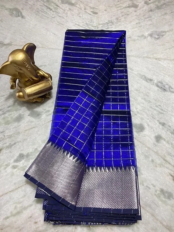 Cotton_Silk_Handloom_Bhagalpuri_Wide_Border_Check_Saree