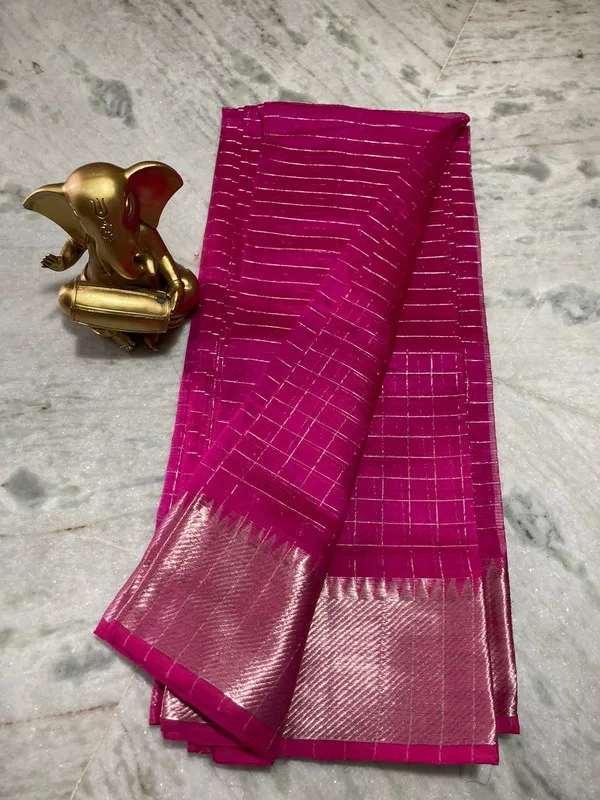 Cotton_Silk_Handloom_Bhagalpuri_Wide_Border_Check_Saree