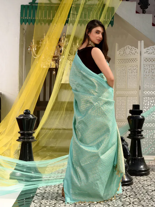 Handloom_Cotton_Tissue_Silk_Designer_Weaving_Motif_Saree_(Aquamarine_Turquoise)