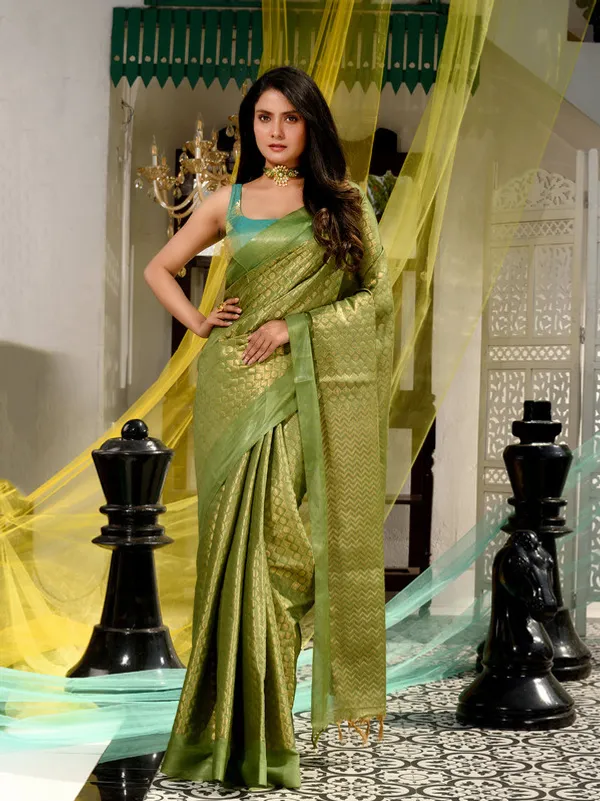 Women's_Cotton_Tissue_Silk_Bhagalpuri_Designer_Handloom_Weaving_Saree_(Avocado_Green)
