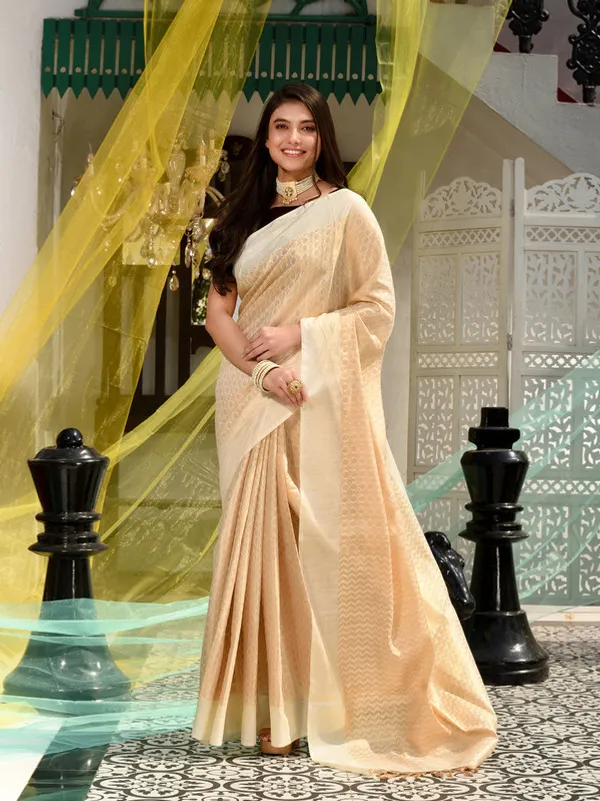 Cotton_Tissue_Silk_Geometric_Pattern_Designer_Saree_(Ecru_Beige)
