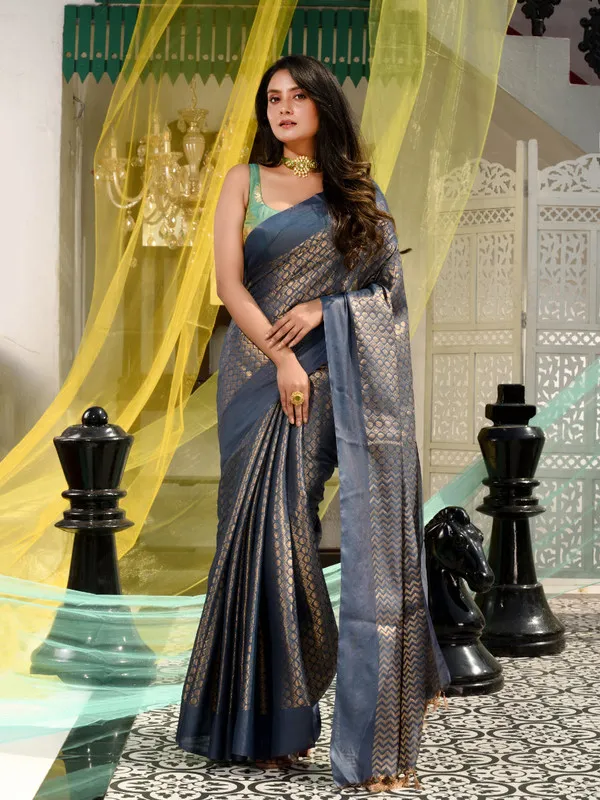 Cotton_Tissue_Silk_Handloom_Bhagalpuri_Weaving_Motif_Designer_Saree_(Gunmetal_Grey)