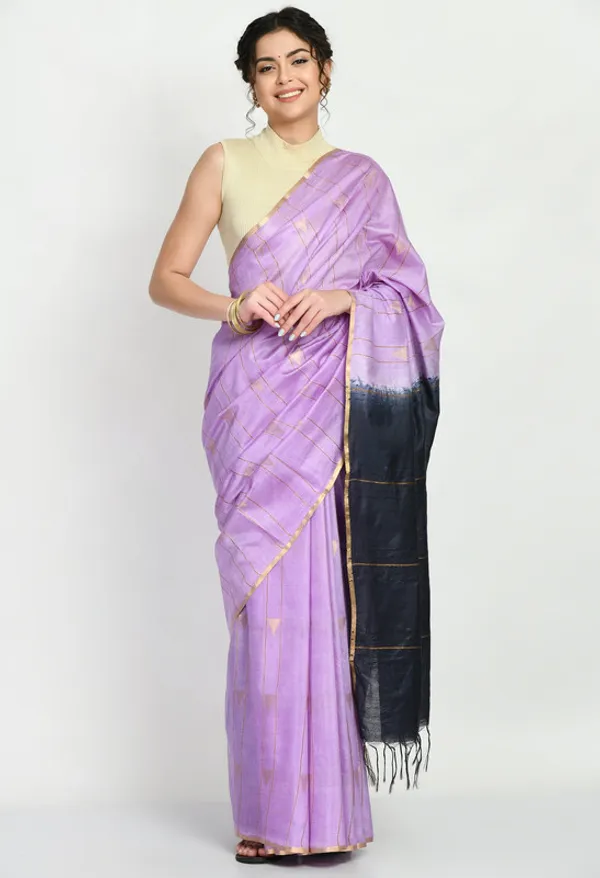Bhagalpuri_Handloom_Semi_Tussar_Silk_Tewo_Dye_Temple_Motif_Weaving_Saree_(Preine_Purple_&_Black)