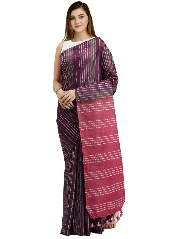 Byzantium_Purple_&_Mulberry_Pink_women's_Kota_Art_Silk_Saree_With_Blouse_Piece