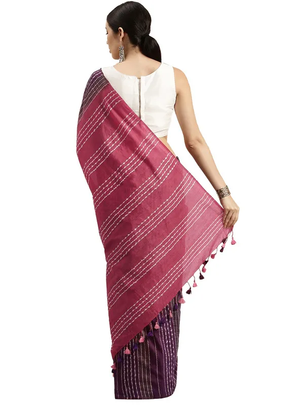 Byzantium_Purple_&_Mulberry_Pink_women's_Kota_Art_Silk_Saree_With_Blouse_Piece