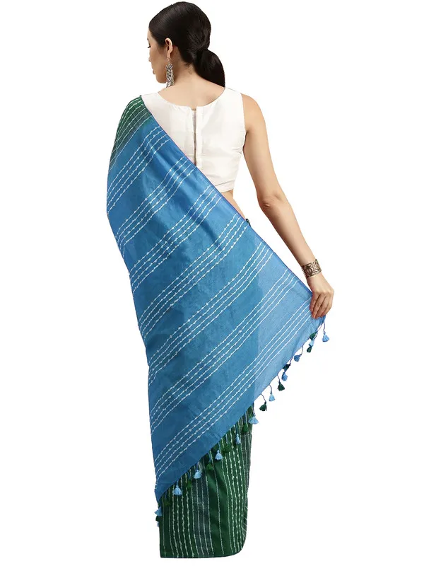 Hooker's_Green_&_Cyan_women's_Kota_Art_Silk_Saree_With_Blouse_Piece