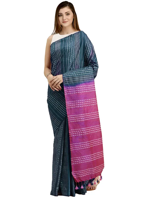 Myrtle_Green_&_Pink_women's_Kota_Art_Silk_Saree_With_Blouse_Piece