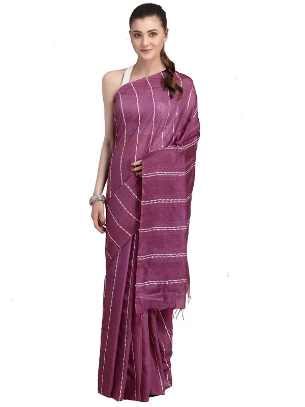 Fandango_Purple_women's_Kota_Art_Silk_Bhagalpuri_Saree_With_Blouse_Piece