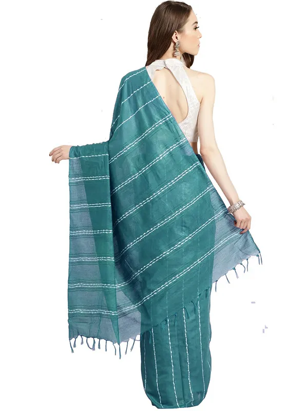 Green_women's_Kota_Art_Silk_Bhagalpuri_Saree_With_Blouse_Piece