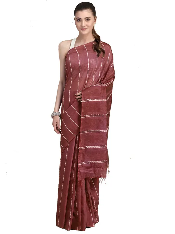 Redwood_Red_women's_Kota_Art_Silk_Bhagalpuri_Saree_With_Blouse_Piece