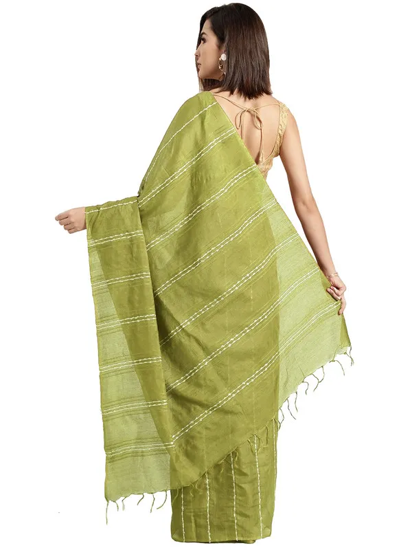 Apple_Green_Bhagalpuri_women's_Kota_Art_Silk_Saree_With_Blouse_Piece