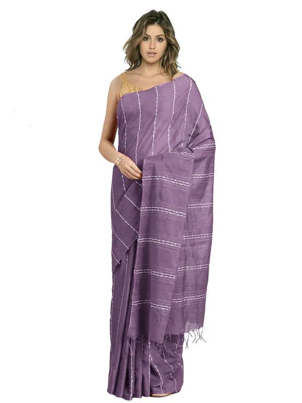 Pomp_Violet_Bhagalpuri_women's_Kota_Art_Silk_Saree_With_Blouse_Piece