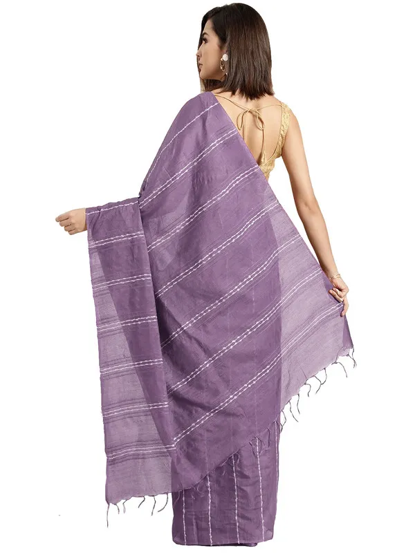 Pomp_Violet_Bhagalpuri_women's_Kota_Art_Silk_Saree_With_Blouse_Piece