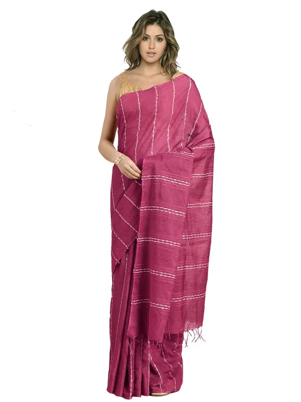 Raspberry_Pink_Bhagalpuri_women's_Kota_Art_Silk_Saree_With_Blouse_Piece
