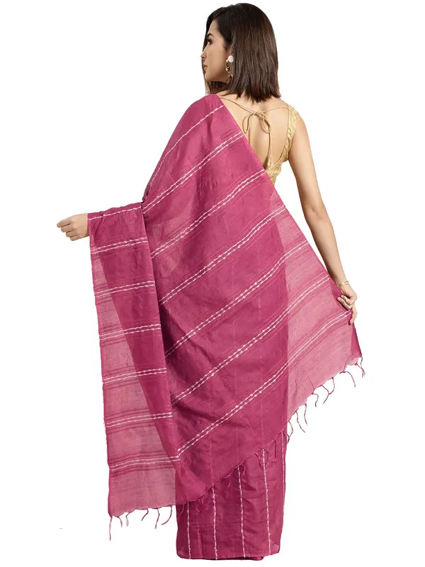 Raspberry_Pink_Bhagalpuri_women's_Kota_Art_Silk_Saree_With_Blouse_Piece