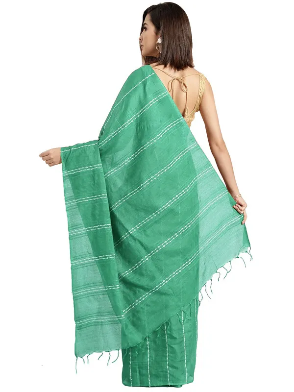 Zomp_Turquoise_Bhagalpuri_women's_Kota_Art_Silk_Saree_With_Blouse_Piece