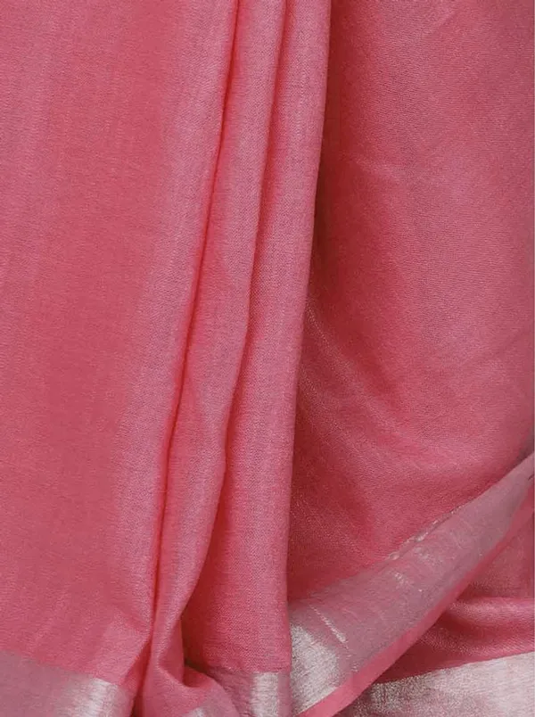 Bolus_Brown_women's_Cotton_Slub_Saree_With_Blouse_Piece