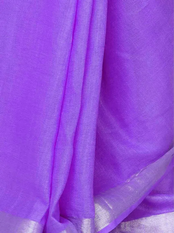 Electric_Purple_women's_Cotton_Slub_Saree_With_Blouse_Piece
