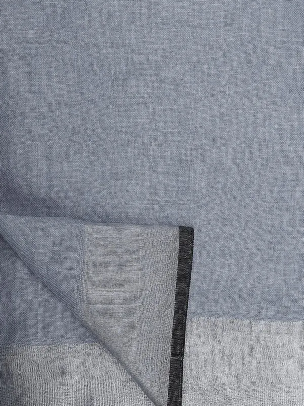 Grey__Bhagalpuri_Blend_Linen_Saree_With_Black_Pipine_Contrast_Blouse_Piece