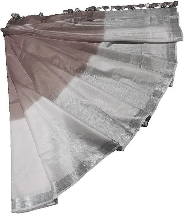 Beaver_Brown_women's_Bhagalpuri_Linen-Slub_Blend_Two_Dye_Saree_With_Blouse_Piece