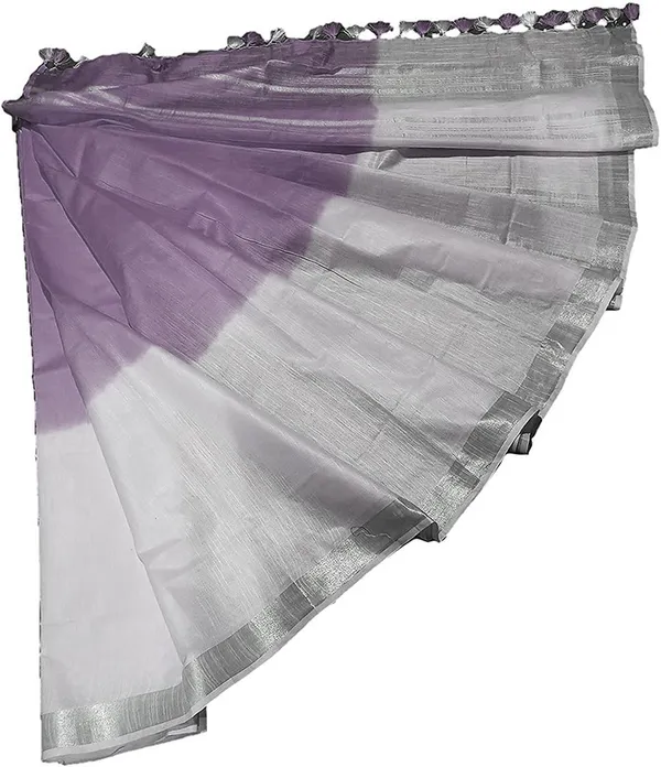 Bhagalpuri_Linen-Slub_Blend_Two_Dye_Saree_With_Blouse_Piece