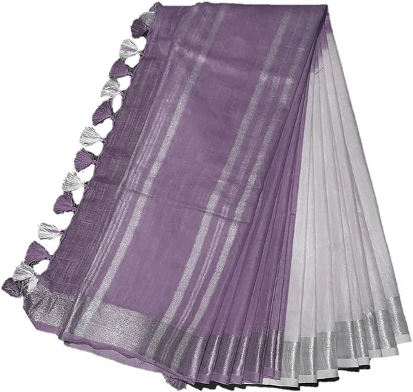 Bhagalpuri_Linen-Slub_Blend_Two_Dye_Saree_With_Blouse_Piece