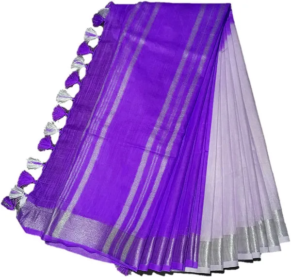 Electric_Purple_women's_Bhagalpuri_Linen-Slub_Blend_Two_Dye_Saree_With_Blouse_Piece