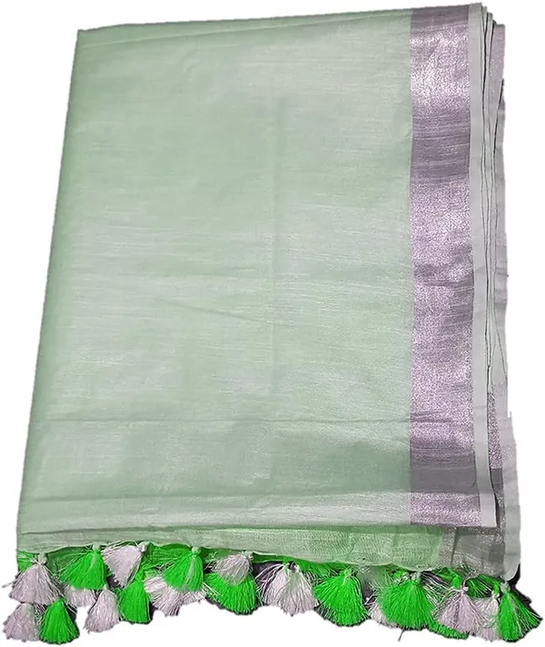 Erin_Green_women's_Bhagalpuri_Linen-Slub_Blend_Two_Dye_Saree_With_Blouse_Piece