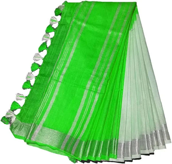 Erin_Green_women's_Bhagalpuri_Linen-Slub_Blend_Two_Dye_Saree_With_Blouse_Piece
