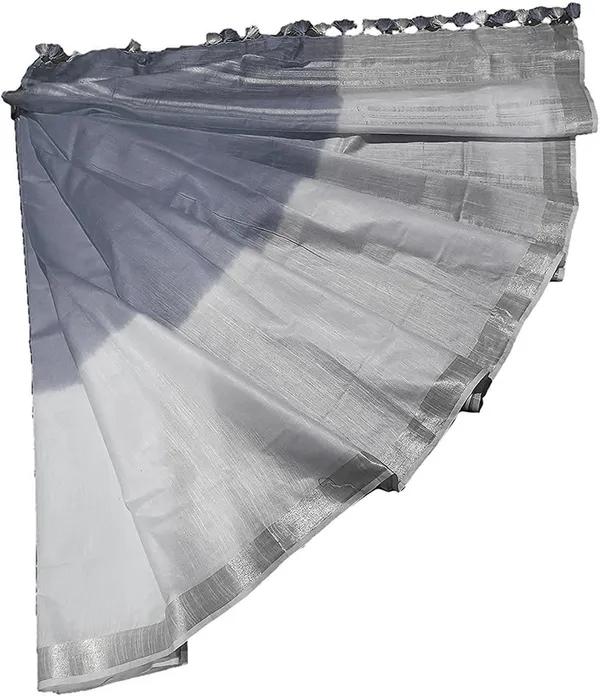 Grey_women's_Bhagalpuri_Linen-Slub_Blend_Two_Dye_Saree_With_Blouse_Piece