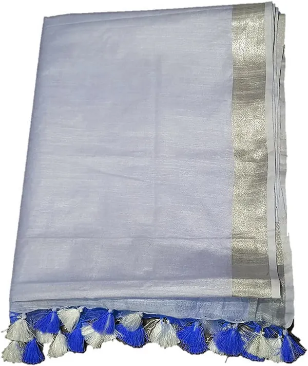 Royal_Blue_women's_Bhagalpuri_Linen-Slub_Blend_Two_Dye_Saree_With_Blouse_Piece