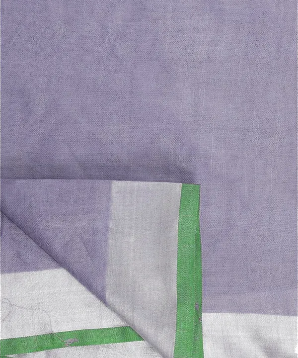 Pomp_Violet_women's_Handloom_Bhagalpuri_Linen-Cotton_Saree_With_Contrast_Blouse_Piece