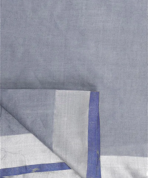 Grey_women's_Bhagalpuri_Handloom_Linen-Slub_Saree_With_Contrast_Blouse_Piece