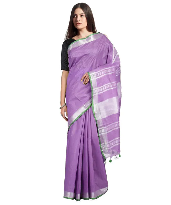 Bhagalpuri_Handloom_Linen-Slub_Saree_With_Contrast_Blouse_Piece