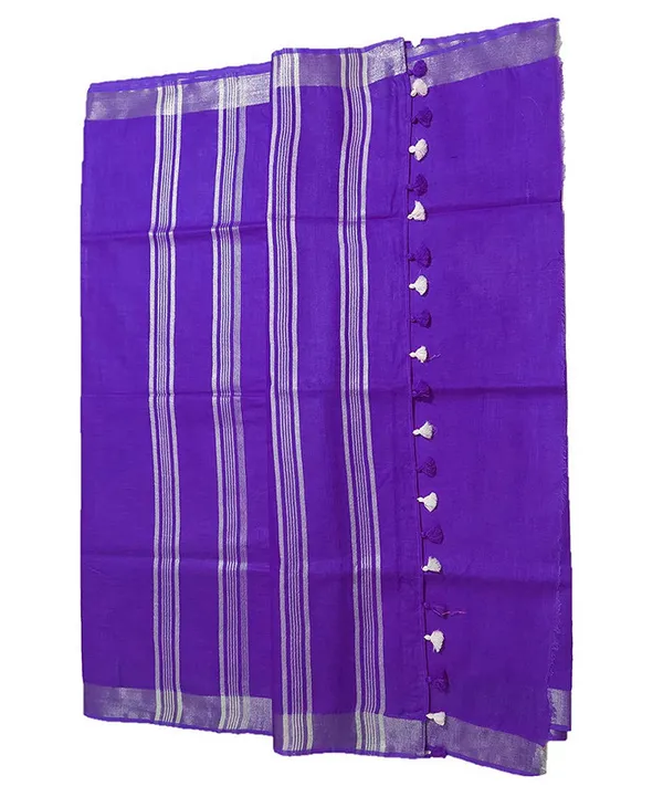 Electric_Violet_women's_Bhagalpuri_Linen_Saree_With_Blouse_Piece
