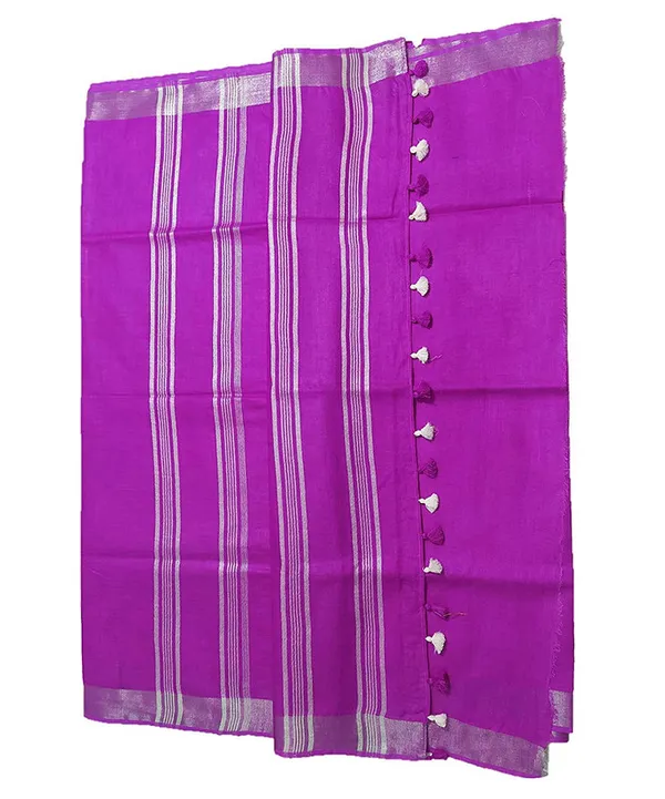 Phlox_Purple_women's_Bhagalpuri_Linen_Saree_With_Blouse_Piece
