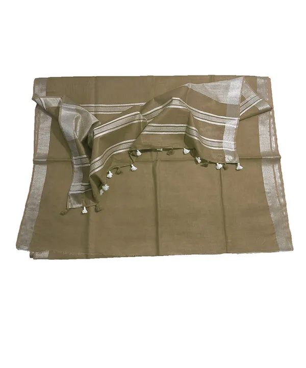 Sage_Green_women's_Bhagalpuri_Linen_Saree_With_Blouse_Piece