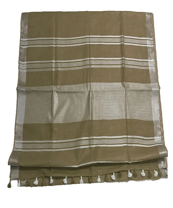 Sage_Green_women's_Bhagalpuri_Linen_Saree_With_Blouse_Piece