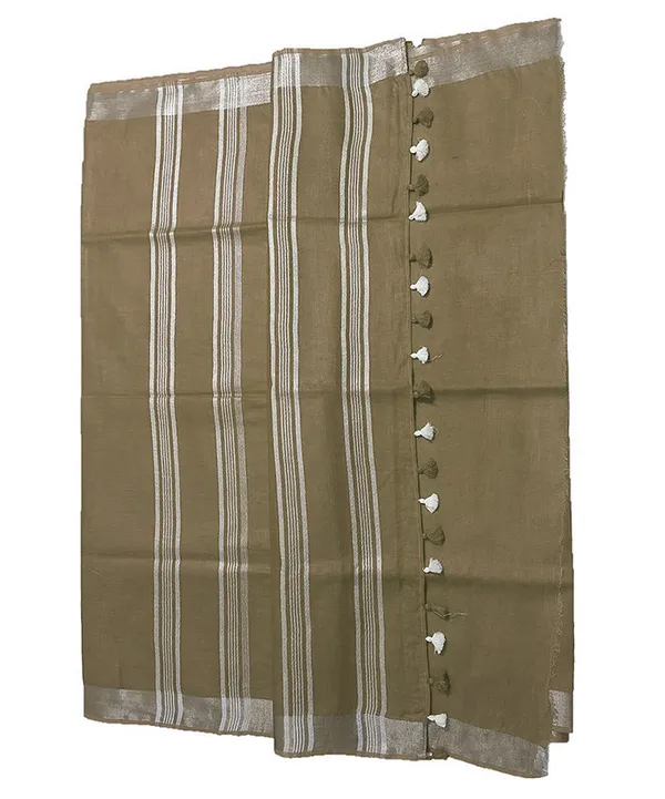 Sage_Green_women's_Bhagalpuri_Linen_Saree_With_Blouse_Piece