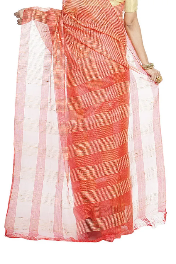 Red_women's_Bhagalpuri_Kota_Doria_Silk_Semi_Transparent_Saree_With_Unstiched_Blouse_Piece
