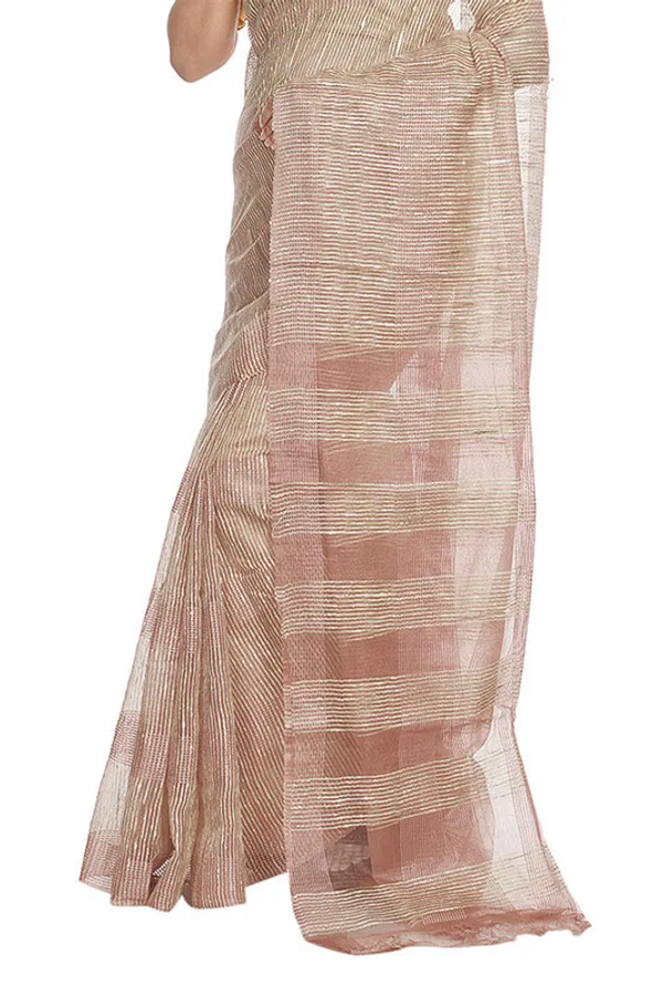 Bhagalpuri_Kota_Doria_Silk_Semi_Transparent_Saree_With_Unstiched_Blouse_Piece