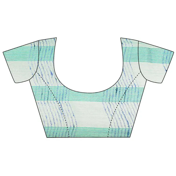 Capri_Cyan_women's_Bhagalpuri_Kota_Doria_Silk_Semi_Transparent_Saree_With_Unstiched_Blouse_Piece