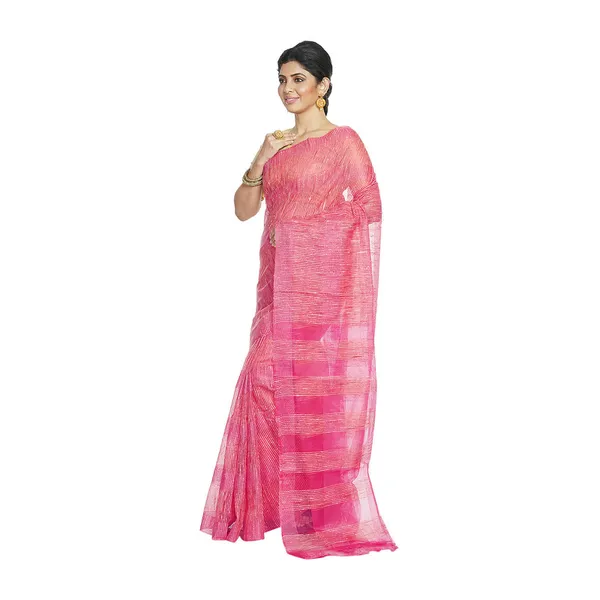 Bhagalpuri_Kota_Doria_Silk_Semi_Transparent_Saree_With_Unstiched_Blouse_Piece