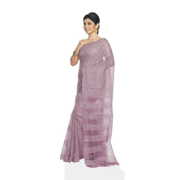 Mountbatten_Pink_women's_Bhagalpuri_Kota_Doria_Silk_Semi_Transparent_Saree_With_Unstiched_Blouse_Piece