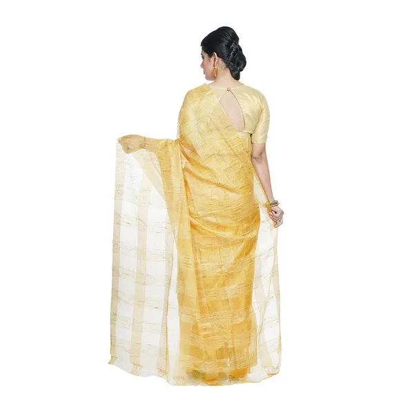 Bhagalpuri_Kota_Doria_Silk_Semi_Transparent_Saree_With_Unstiched_Blouse_Piece