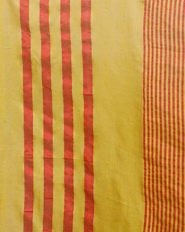 Gamboge_Yellow_women's_Bhagalpuri_Handloom_Kota_Silk_Temple_Border_Saree_And_Variation_Of_Colors_With_Striped_Blouse_Piece