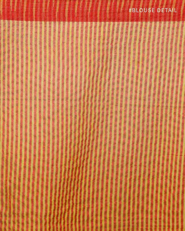 Gamboge_Yellow_women's_Bhagalpuri_Handloom_Kota_Silk_Temple_Border_Saree_And_Variation_Of_Colors_With_Striped_Blouse_Piece