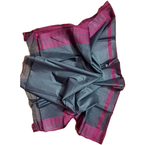 Bhagalpuri_Handloom_Kota_Silk_Temple_Border_Saree_And_Variation_Of_Colors_With_Striped_Blouse_Piece