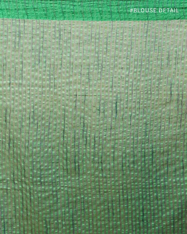 Midnight_Green_women's_Bhagalpuri_Handloom_Kota_Silk_Temple_Border_Saree_And_Variation_Of_Colors_With_Striped_Blouse_Piece