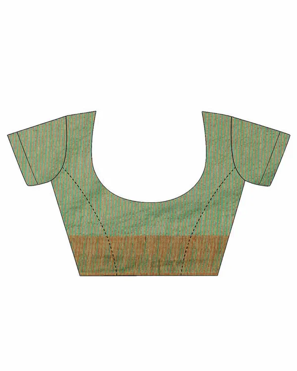Paris_Green_women's_Bhagalpuri_Handloom_Kota_Silk_Temple_Border_Saree_And_Variation_Of_Colors_With_Striped_Blouse_Piece
